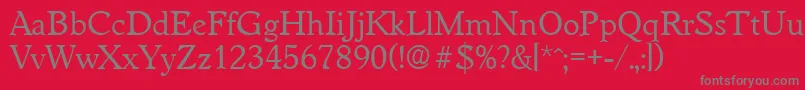 フォントWorchesterRegular – 赤い背景に灰色の文字
