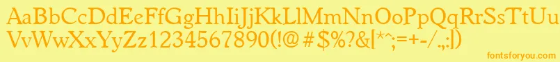 WorchesterRegular Font – Orange Fonts on Yellow Background