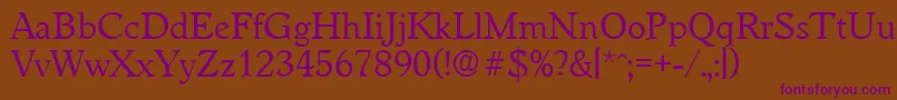 WorchesterRegular Font – Purple Fonts on Brown Background