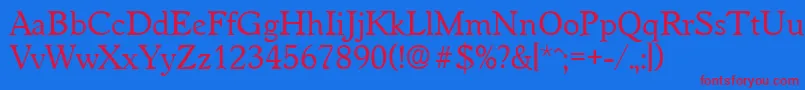 WorchesterRegular Font – Red Fonts on Blue Background