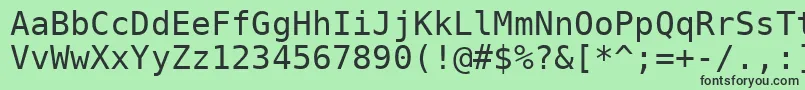 Czcionka Dejavusansmono – czarne czcionki na zielonym tle