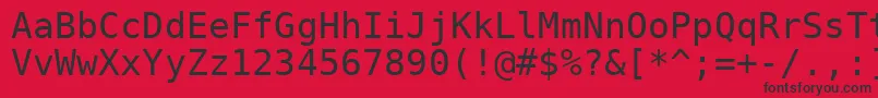 フォントDejavusansmono – 赤い背景に黒い文字