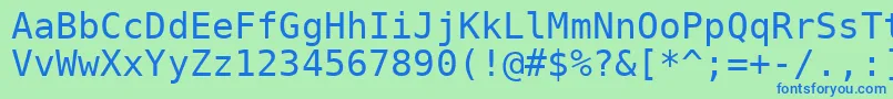 フォントDejavusansmono – 青い文字は緑の背景です。