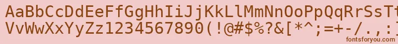 フォントDejavusansmono – ピンクの背景に茶色のフォント