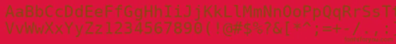 フォントDejavusansmono – 赤い背景に茶色の文字