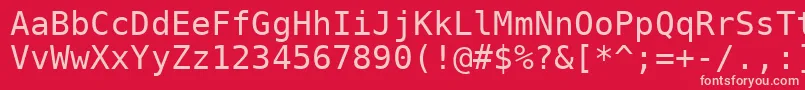 フォントDejavusansmono – 赤い背景にピンクのフォント