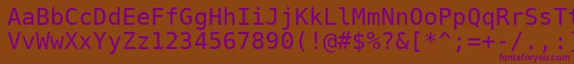 Шрифт Dejavusansmono – фиолетовые шрифты на коричневом фоне