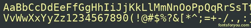 フォントDejavusansmono – 黒い背景に黄色の文字