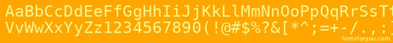 フォントDejavusansmono – オレンジの背景に黄色の文字