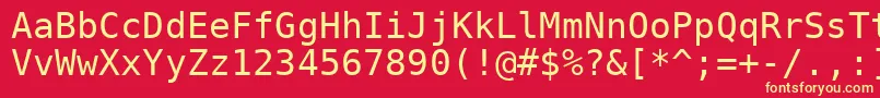 フォントDejavusansmono – 黄色の文字、赤い背景