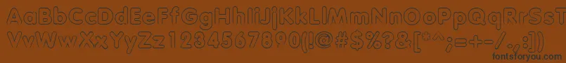 Weitere Informationen zur Vagabondoutline-Schriftart Vagabondoutline-Schriftart – Schwarze Schriften auf braunem Hintergrund
