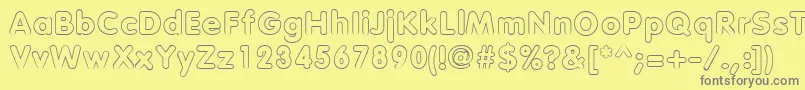 Vagabondoutline-Schriftart – Graue Schriften auf gelbem Hintergrund