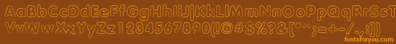 Vagabondoutline Font – Orange Fonts on Brown Background