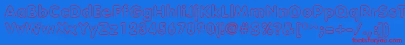 Vagabondoutline Font – Red Fonts on Blue Background