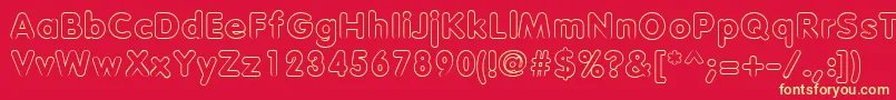 Vagabondoutline Font – Yellow Fonts on Red Background