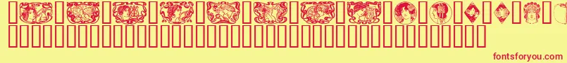 フォントWomen – 赤い文字の黄色い背景