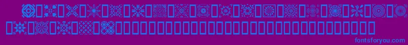 Quild-Schriftart – Blaue Schriften auf violettem Hintergrund
