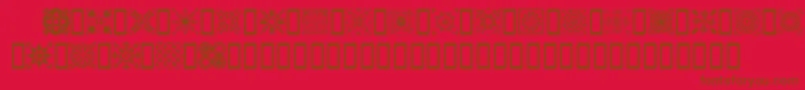 Quild-Schriftart – Braune Schriften auf rotem Hintergrund