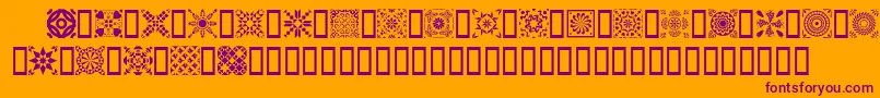 Quild-Schriftart – Violette Schriften auf orangefarbenem Hintergrund
