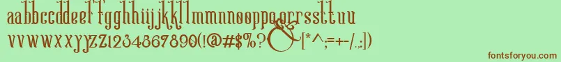 VictoriandecoDemo-fontti – ruskeat fontit vihreällä taustalla