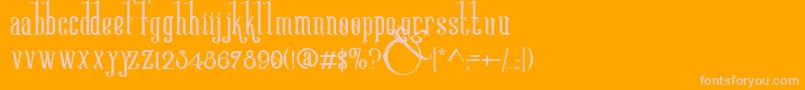 VictoriandecoDemo-fontti – vaaleanpunaiset fontit oranssilla taustalla