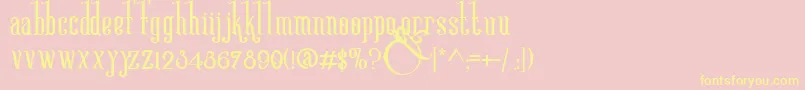 VictoriandecoDemo-Schriftart – Gelbe Schriften auf rosa Hintergrund