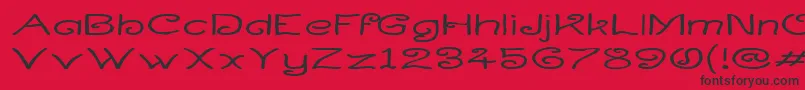 Curlwide Font – Black Fonts on Red Background