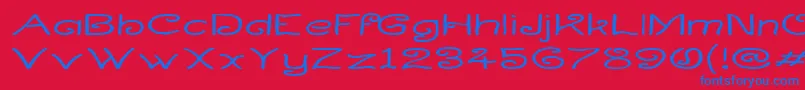 Curlwide Font – Blue Fonts on Red Background