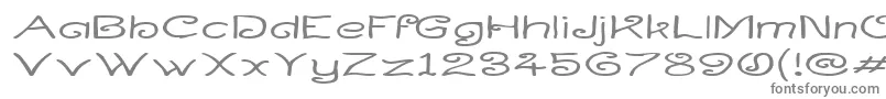 フォントCurlwide – 白い背景に灰色の文字