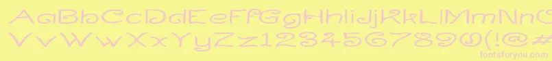 Curlwide Font – Pink Fonts on Yellow Background