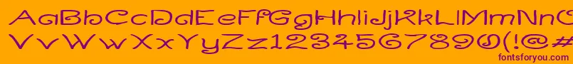 Curlwide Font – Purple Fonts on Orange Background