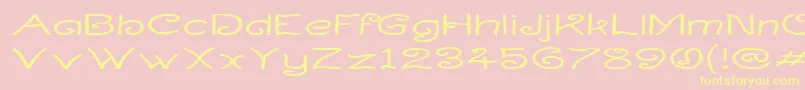 Curlwide-Schriftart – Gelbe Schriften auf rosa Hintergrund