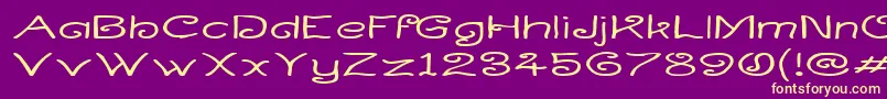 Curlwide Font – Yellow Fonts on Purple Background