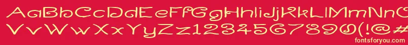 Curlwide Font – Yellow Fonts on Red Background