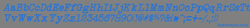 NeobulletinItalic Font – Blue Fonts on Gray Background