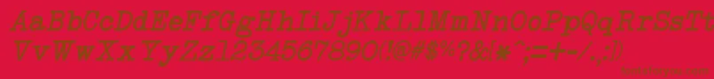 NeobulletinItalic Font – Brown Fonts on Red Background