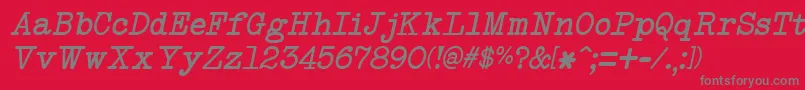 NeobulletinItalic Font – Gray Fonts on Red Background