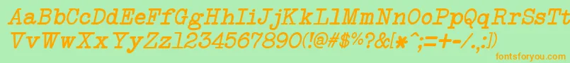 NeobulletinItalic Font – Orange Fonts on Green Background