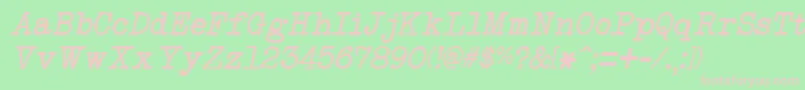 NeobulletinItalic Font – Pink Fonts on Green Background