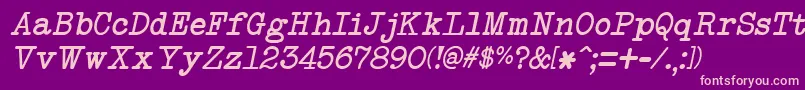 NeobulletinItalic Font – Pink Fonts on Purple Background