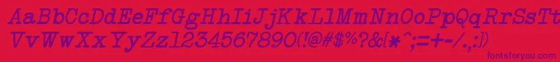NeobulletinItalic Font – Purple Fonts on Red Background