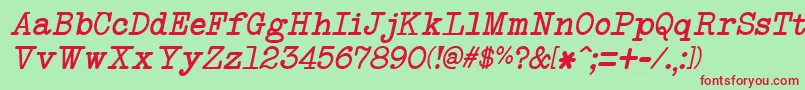 NeobulletinItalic Font – Red Fonts on Green Background