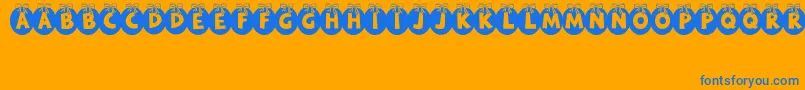 RyTha Font – Blue Fonts on Orange Background