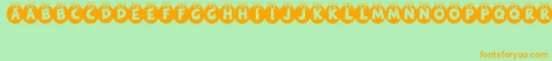 RyTha Font – Orange Fonts on Green Background