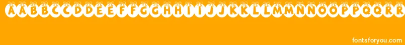 Fonte RyTha – fontes brancas em um fundo laranja