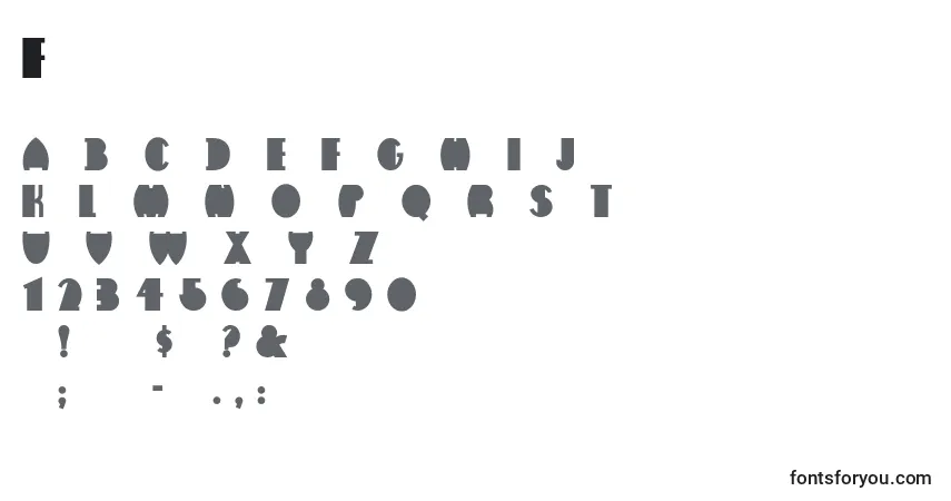 Flatiron-fontti – aakkoset, numerot, erikoismerkit