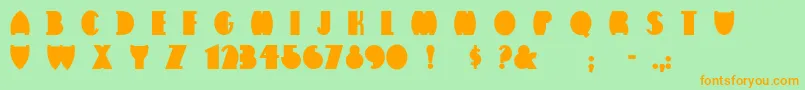 Flatiron Font – Orange Fonts on Green Background