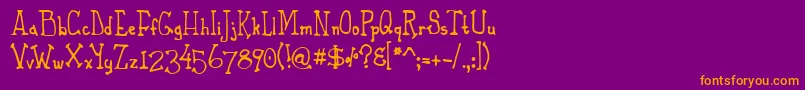 PhaetonJohn-Schriftart – Orangefarbene Schriften auf violettem Hintergrund