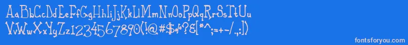 フォントPhaetonJohn – ピンクの文字、青い背景