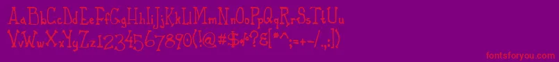 フォントPhaetonJohn – 紫の背景に赤い文字